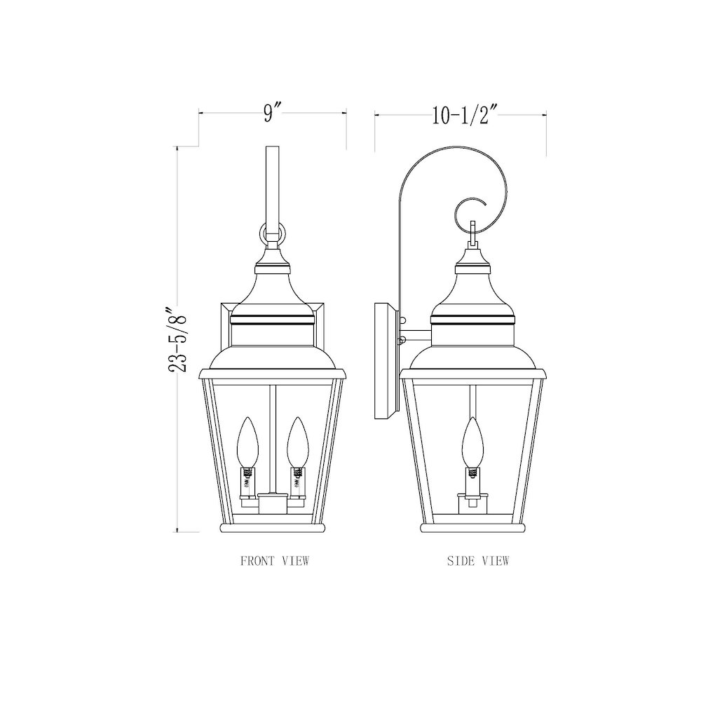 Z-Lite 2 Light Outdoor Wall Light, Sand Black. Picture 8