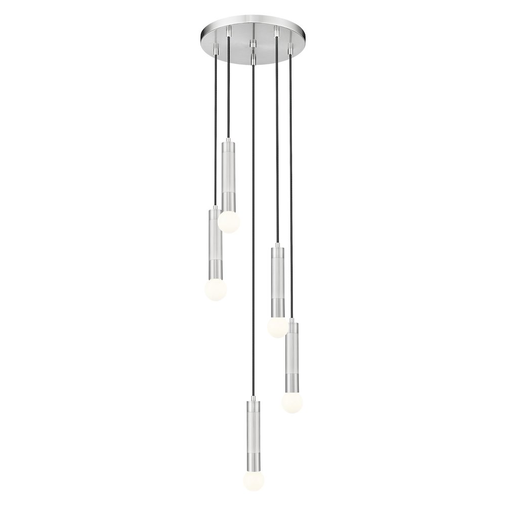 Z-Lite Stari 5 Light Chandelier in Brushed Nickel color, Steel frame. Picture 3