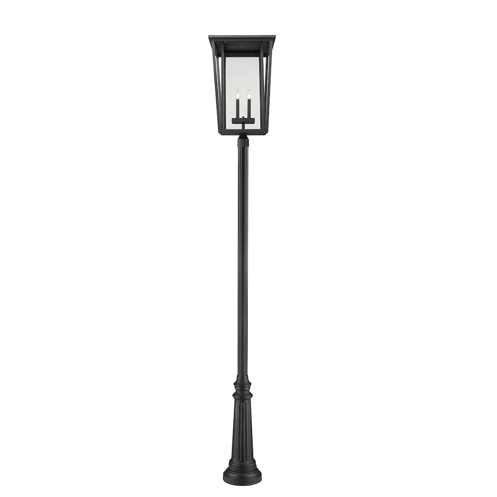 Z-Lite Seoul 4 Light Outdoor Post Mounted Fixture, Black. Picture 2