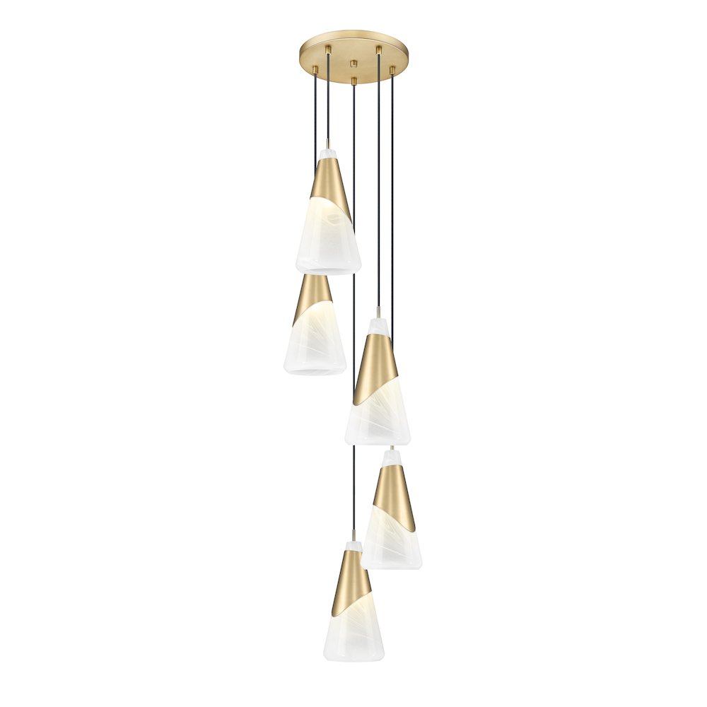 Z-Lite Aimie 5 Light Chandelier, Modern Gold. Picture 3