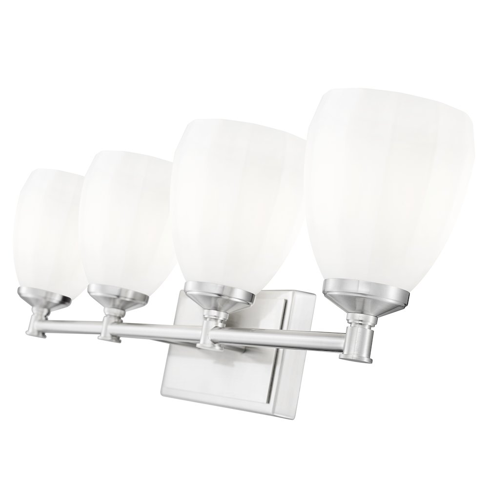 Z-Lite Oren 4 Light Vanity in Brushed Nickel color, Steel frame. Picture 4