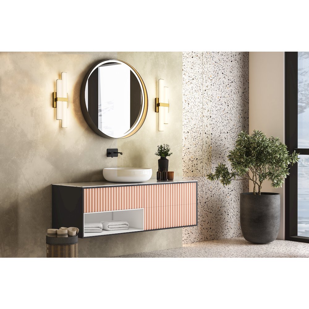 Z-Lite Zane 2 Light Vanity in Modern Gold Frame Finish. Picture 7