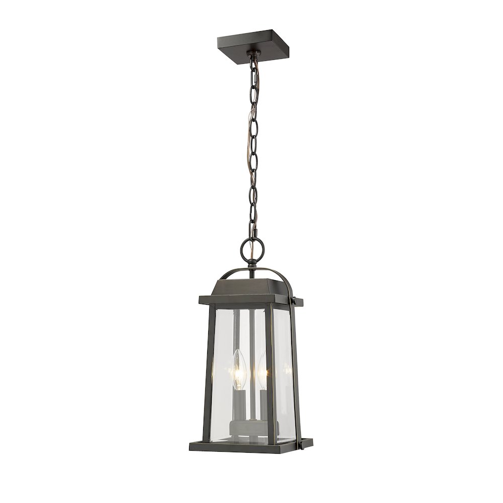 Z-Lite 2 Light Outdoor Chain Mount Ceiling Fixture. Picture 3