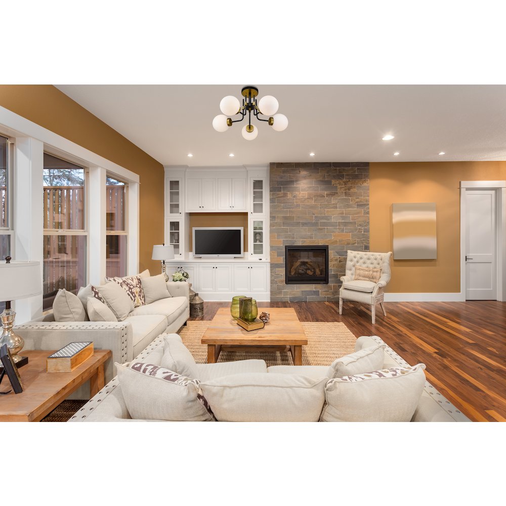 Z-Lite 5 Light Semi Flush Mount. Picture 6