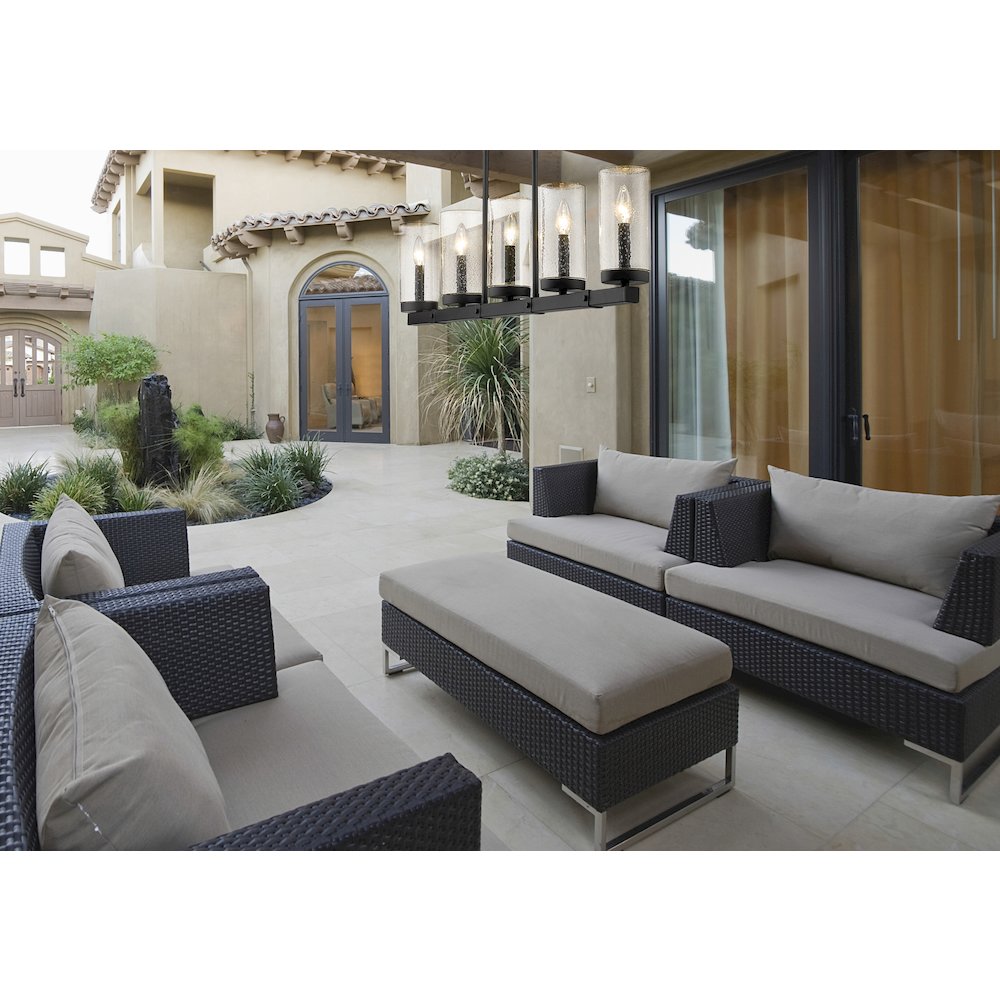 Z-Lite 5 Light Outdoor Linear Chandelier. Picture 7