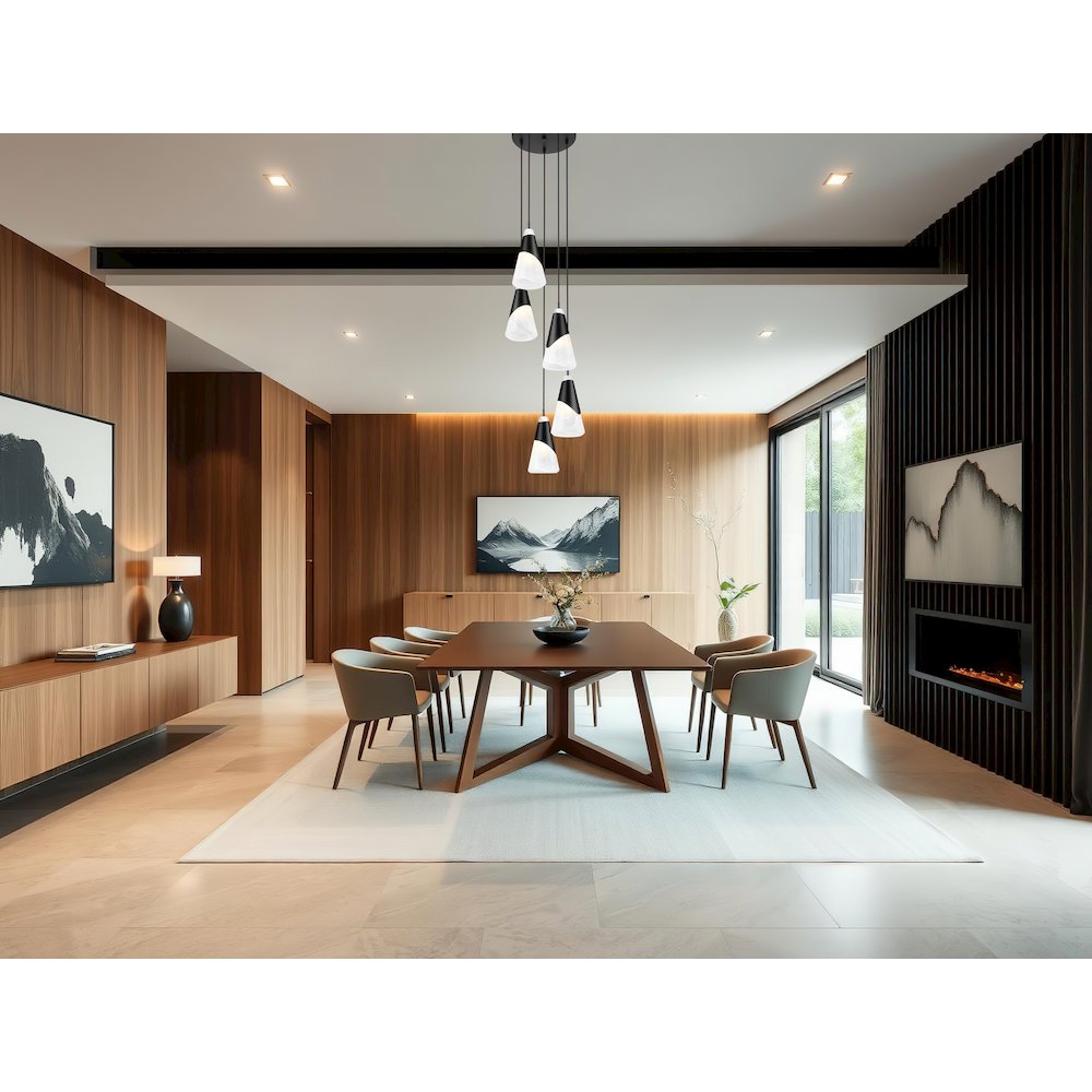 Z-Lite Aimie 5 Light Chandelier, Matte Black. Picture 6