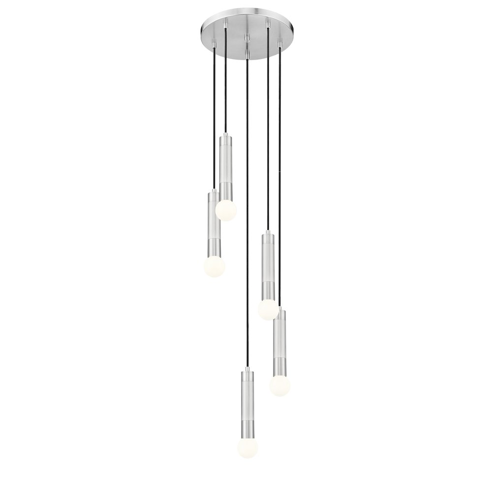 Z-Lite Stari 5 Light Chandelier in Brushed Nickel color, Steel frame. Picture 2