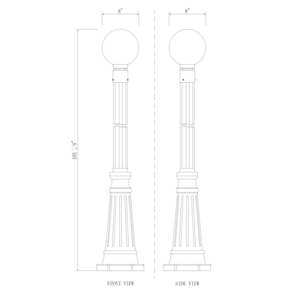 Z-Lite 1 Light Outdoor Post Mounted Fixture. Picture 8