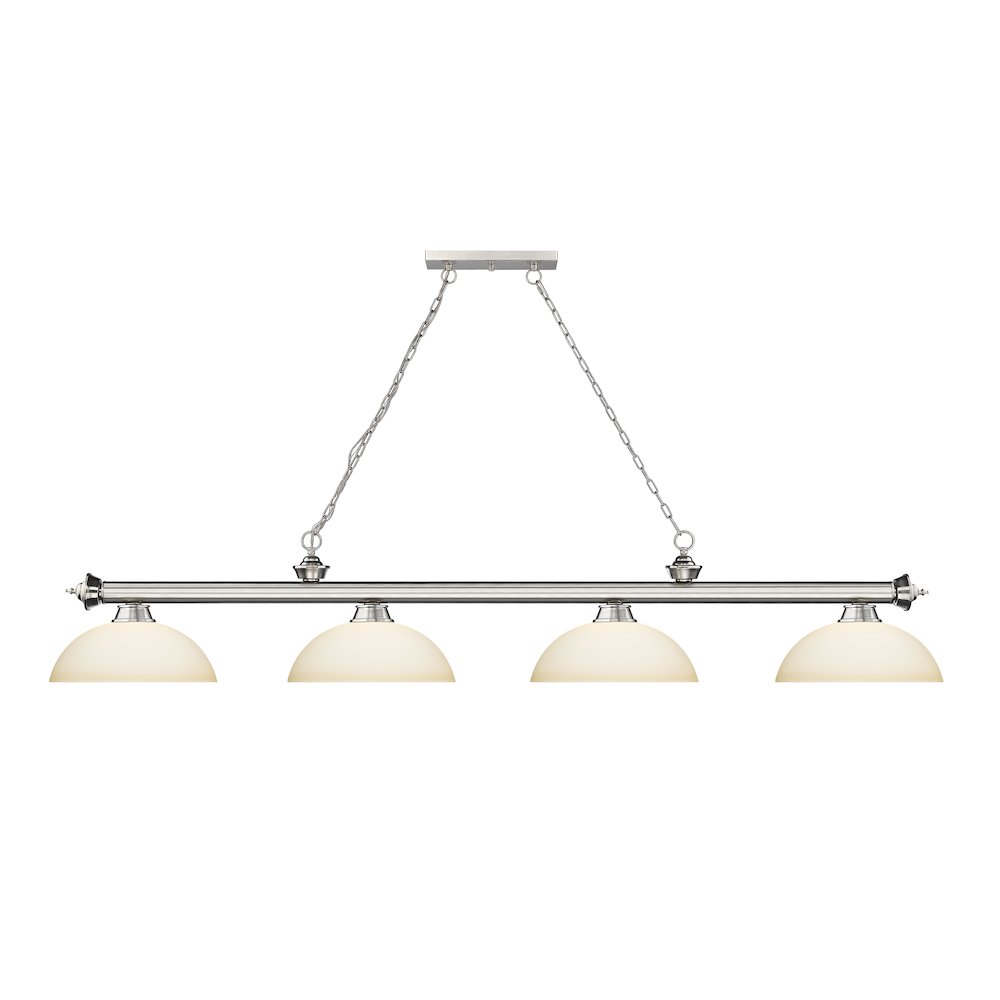 Z-Lite Cordon 4 Light Billiard, Steel Frame, Matte Opal Shade Color. Picture 2