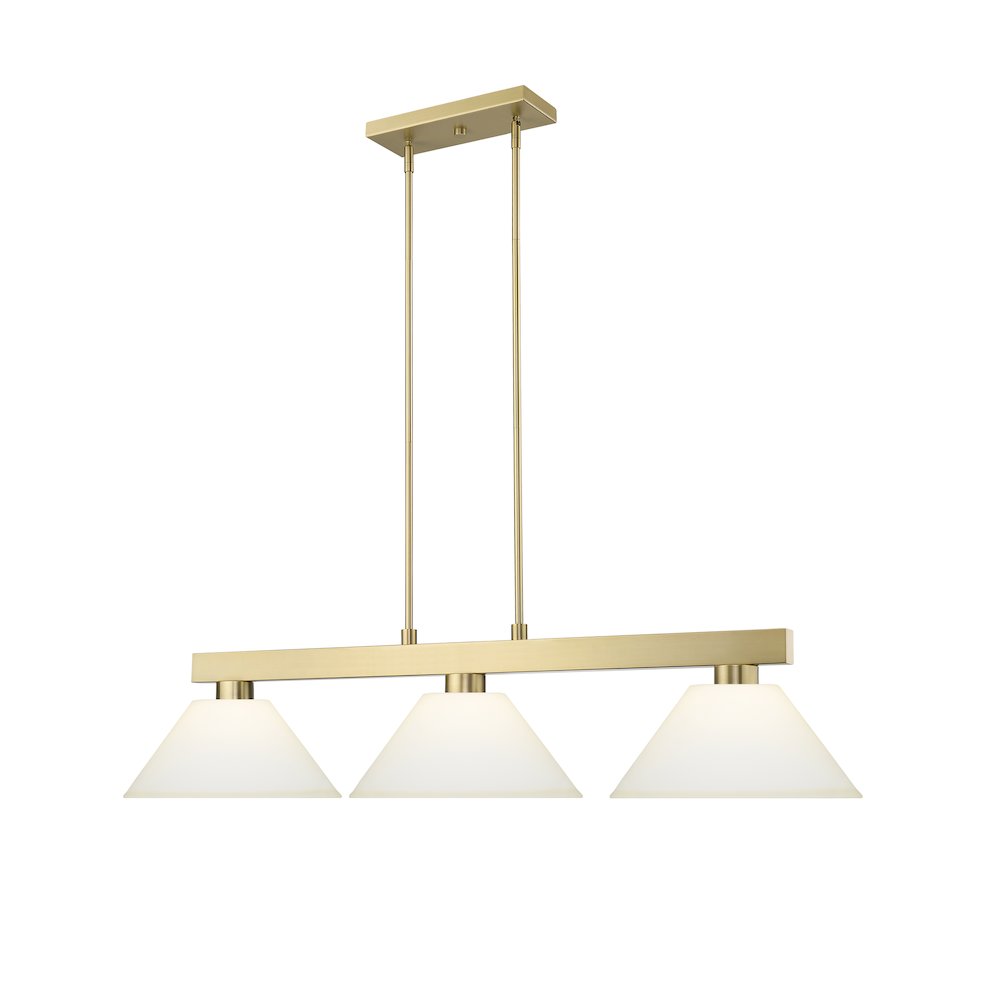 Z-Lite Cobalt 3 Light Billiard, Steel Frame, Matte Opal Shade Color. Picture 3