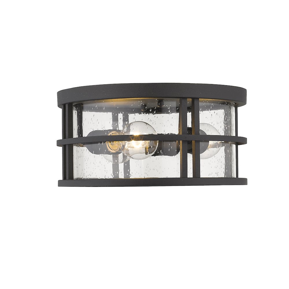 Z-Lite Jordan 3 Light Outdoor Flush Mount, Black. Picture 2