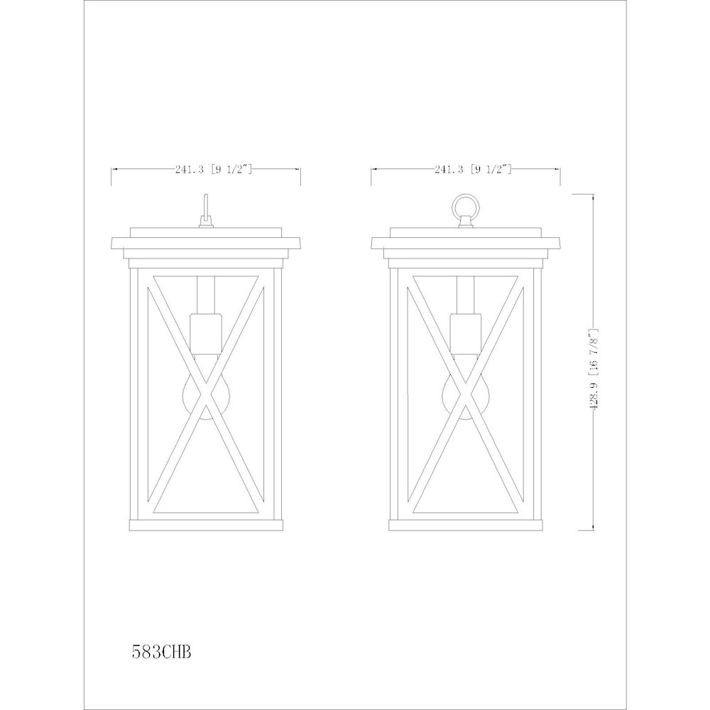 Z-Lite 1 Light Outdoor Chain Mount Ceiling Fixture. Picture 8