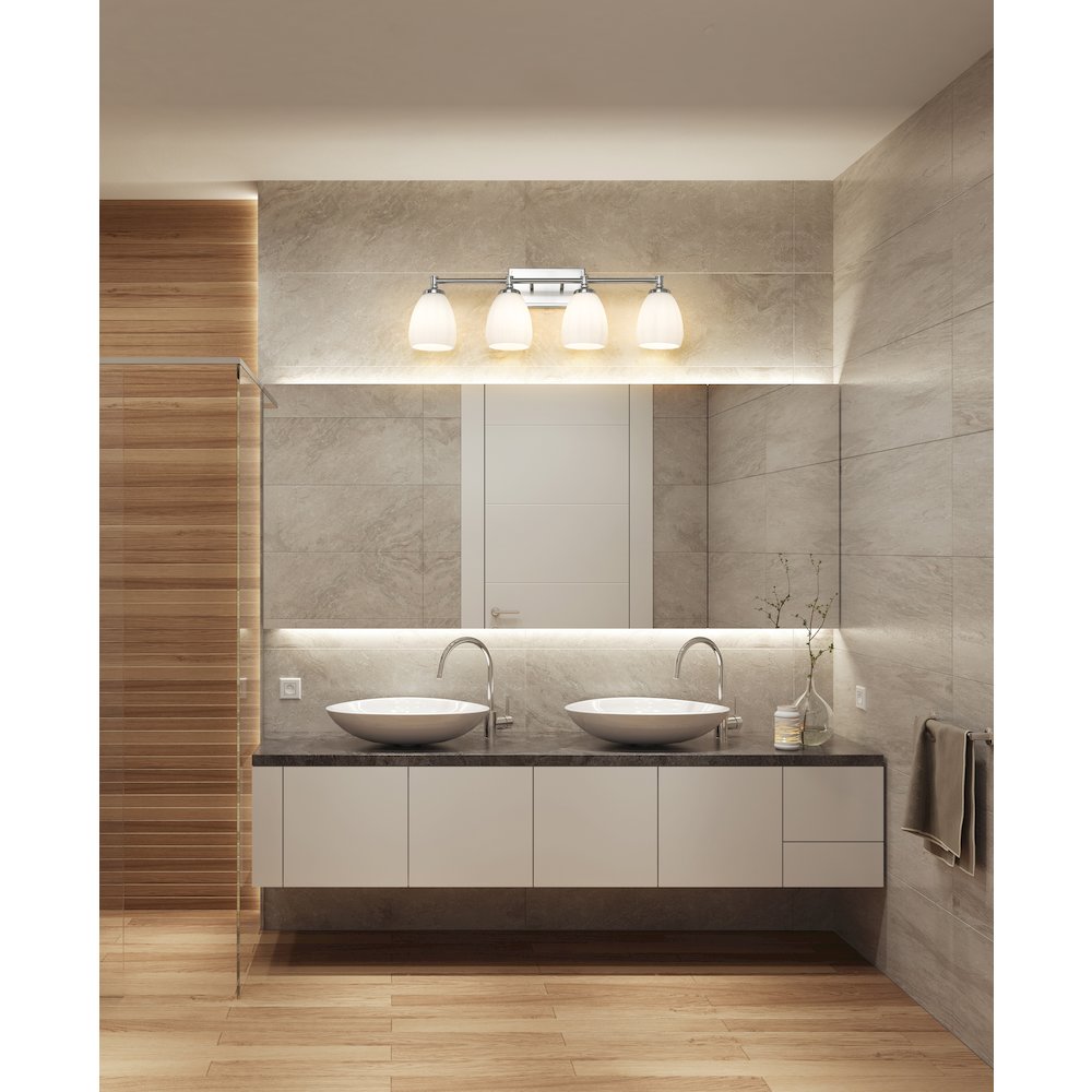 Z-Lite Oren 4 Light Vanity in Brushed Nickel color, Steel frame. Picture 7