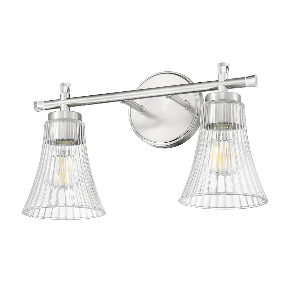Z-Lite Belle 2 Light Vanity in Brushed Nickel color, Steel frame. Picture 5