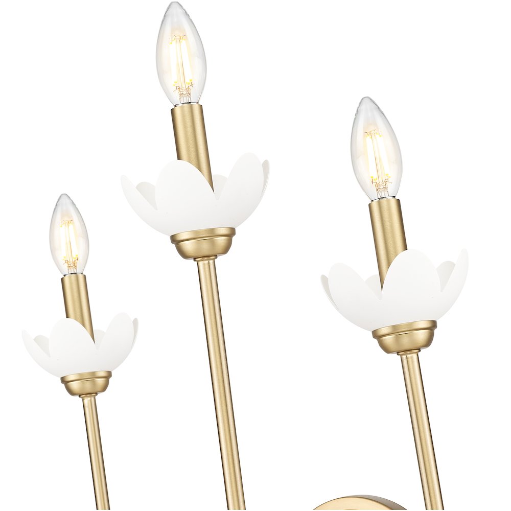 Z-Lite Allistair 3 Light Wall Sconce in Modern Gold color, Steel frame. Picture 4