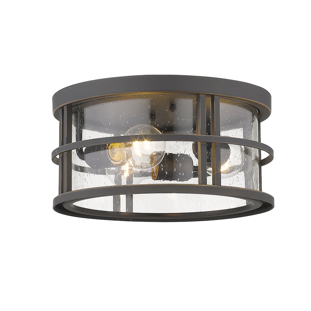 Z-Lite Jordan 3 Light Outdoor Flush Mount, Oil Rubbed Bronze. Picture 1