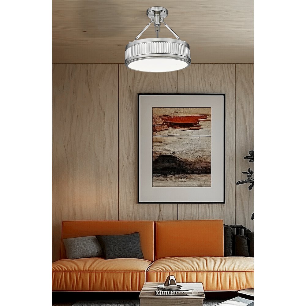 Z-Lite 1 Light Semi Flush Mount, Satin Nickel. Picture 5