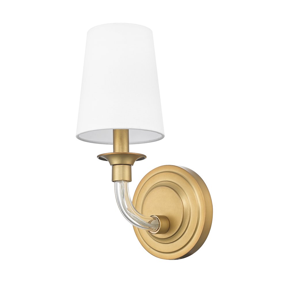 Z-Lite Katerina 1 Light Wall Sconce in Rubbed Brass Frame Finish. Picture 5