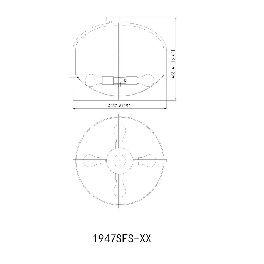 Z-Lite 4 Light Semi Flush Mount. Picture 8
