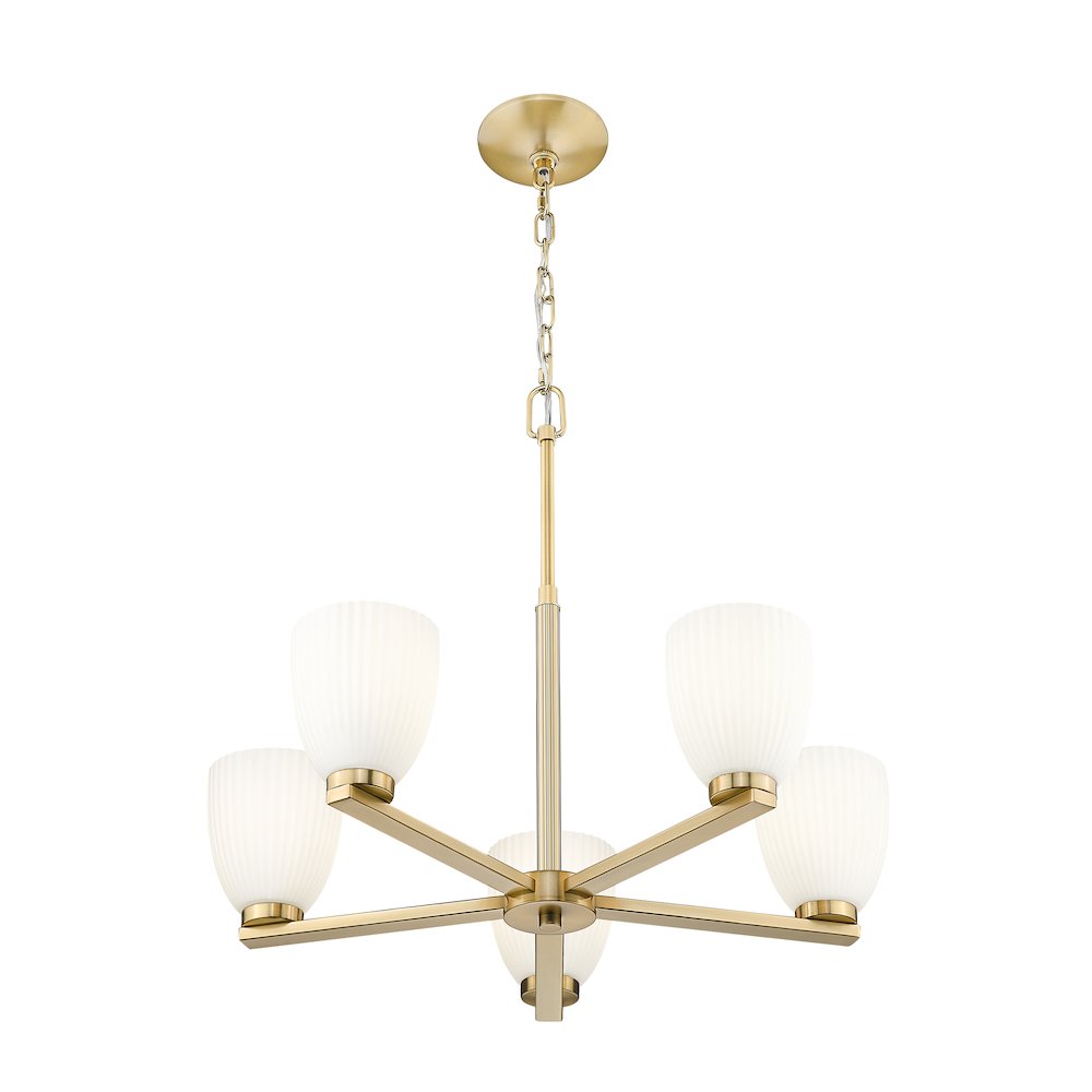 Z-Lite Naya 5 Light Chandelier in Modern Gold color, Steel frame. Picture 2