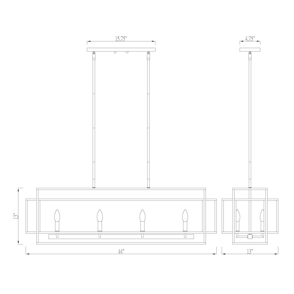Z-Lite 8 Light Linear Chandelier. Picture 5