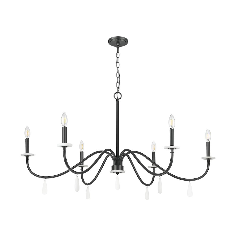 Z-Lite 6 Light Chandelier, Matte Black. Picture 7