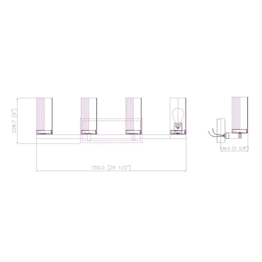 Z-Lite Danica 4 Light Vanity in Chrome color, Steel frame. Picture 8