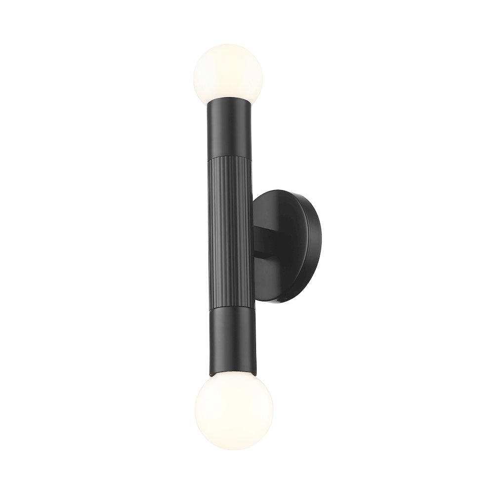 Z-Lite Stari 2 Light Wall Sconce in Matte Black color, Steel frame. Picture 3