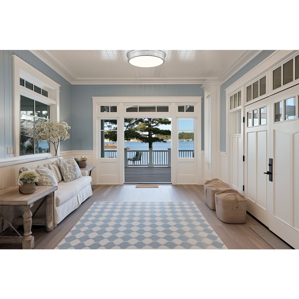 Z-Lite 1 Light Flush Mount, Brushed Nickel. Picture 6