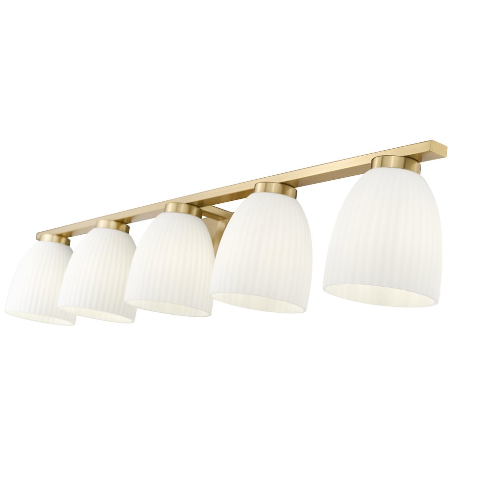 Z-Lite Naya 5 Light Vanity in Modern Gold color, Steel frame. Picture 4