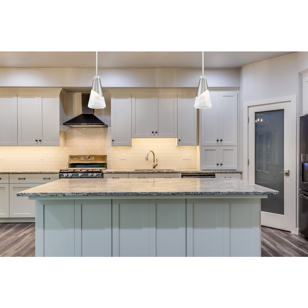 Z-Lite Aimie 1 Light Pendant, Brushed Nickel. Picture 6