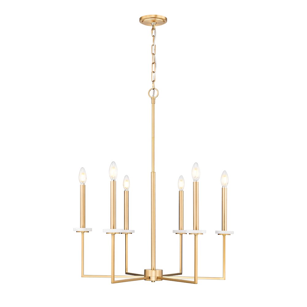 Z-Lite 6 Light Chandelier, Mordern Gold. Picture 1