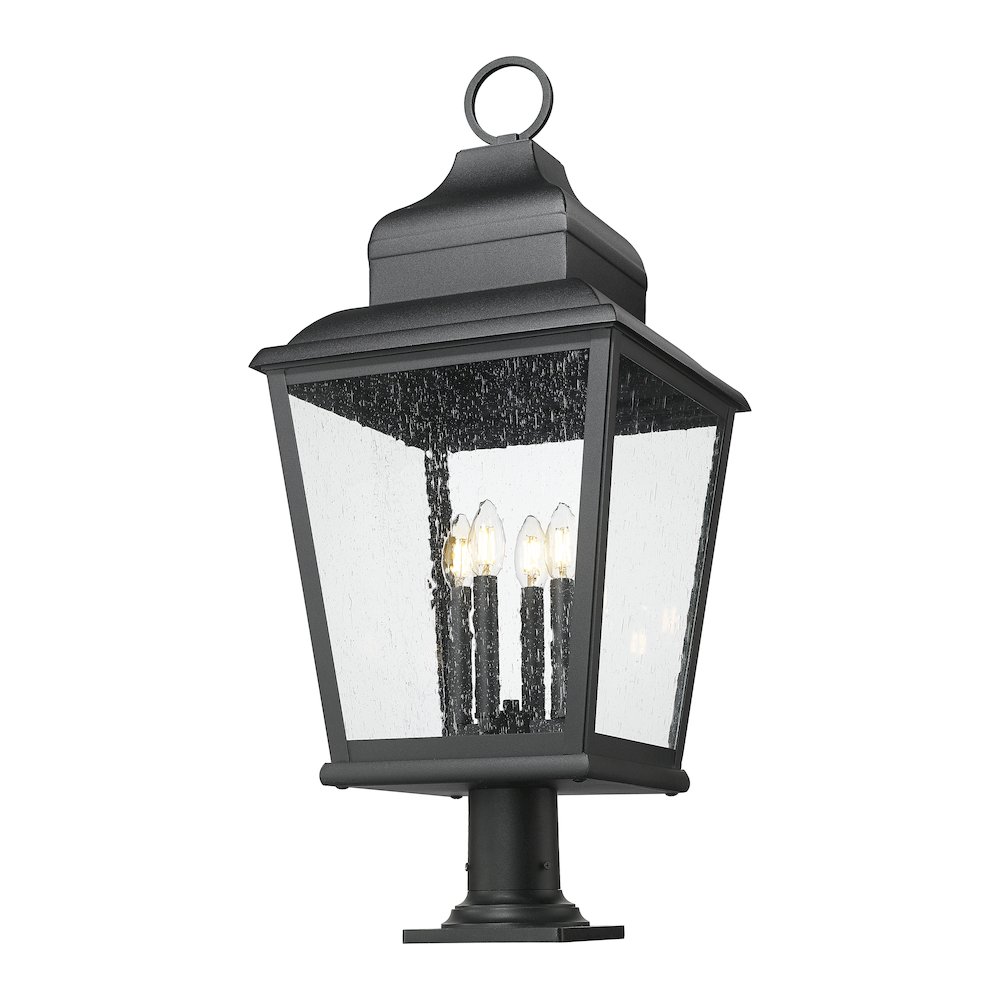 Z-Lite 4 Light Outdoor Pier Mounted Fixture, Sand Black. Picture 3