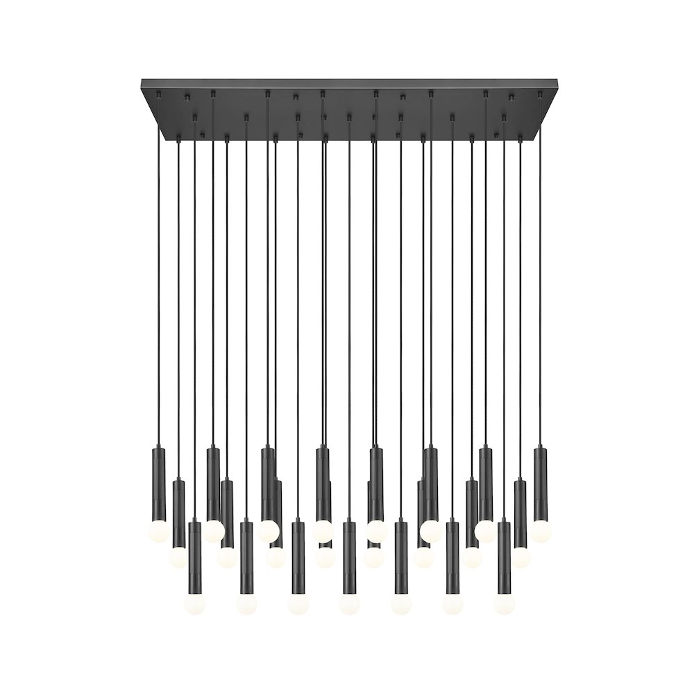 Z-Lite Stari 23 Light Linear Chandelier in Matte Black color, Steel frame. Picture 3