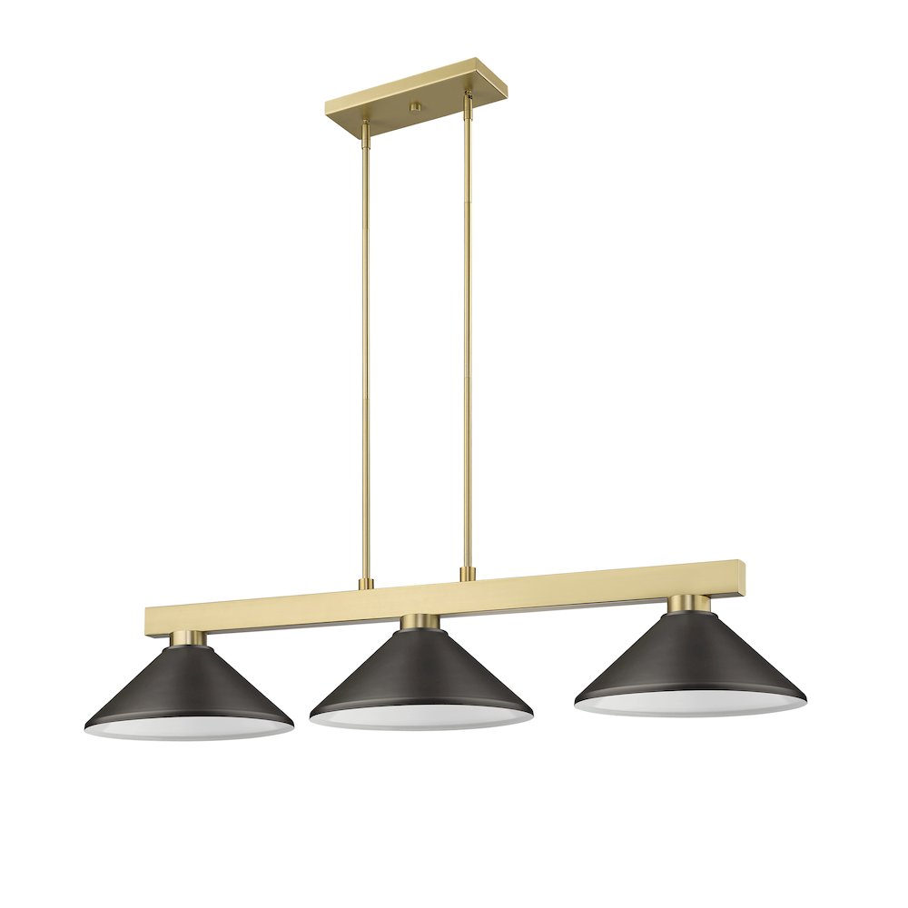 Z-Lite Cobalt 3 Light Billiard, Steel Frame, Bronze Shade Color. Picture 5