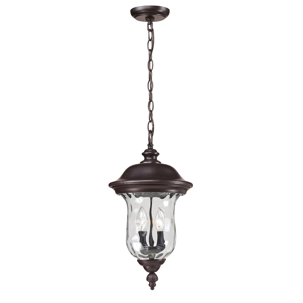 Z-Lite Armstrong 2 Light Outdoor Chain Mount Ceiling Fixture, Bronze. Picture 1