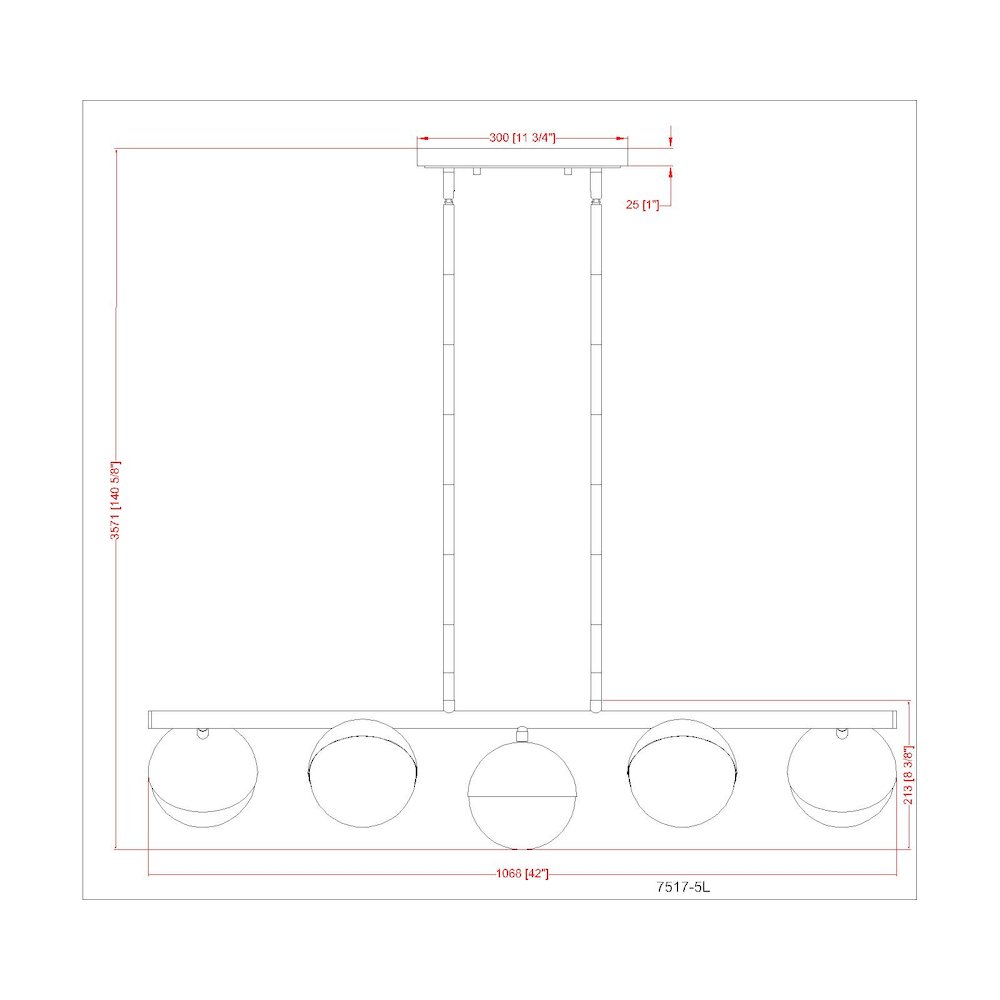 Z-Lite 5 Light Linear Chandelier. Picture 8