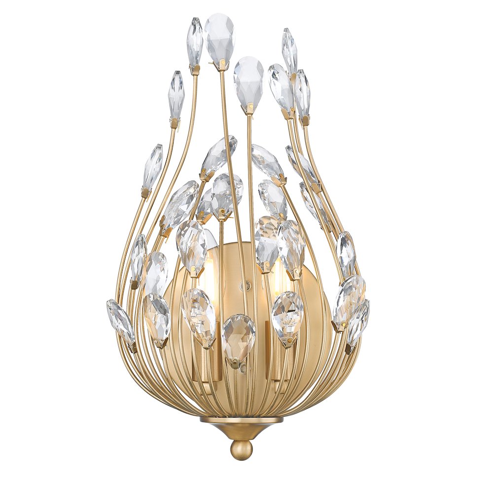 Z-Lite 2 Light Wall Sconce, Modern Gold. Picture 1