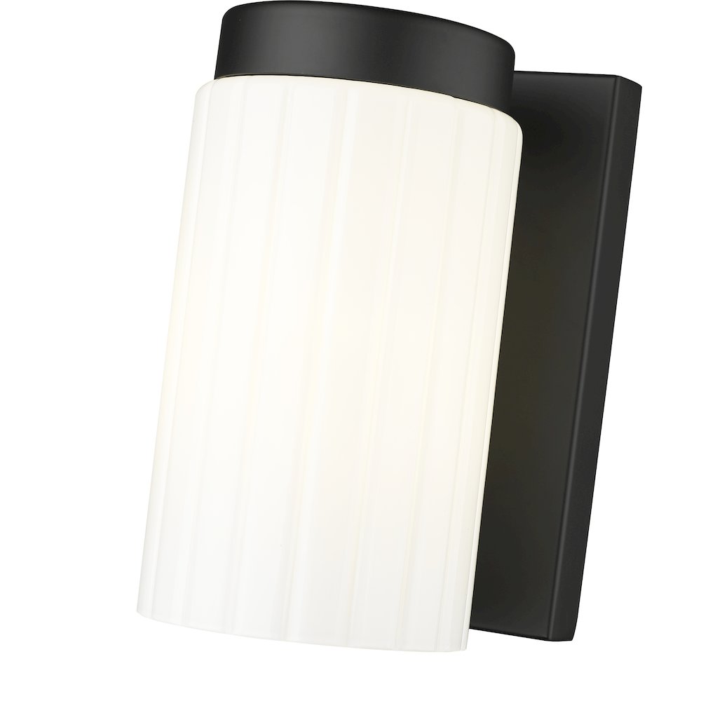 Z-Lite Burk 1 Light Wall Sconce, Matte Black. Picture 4