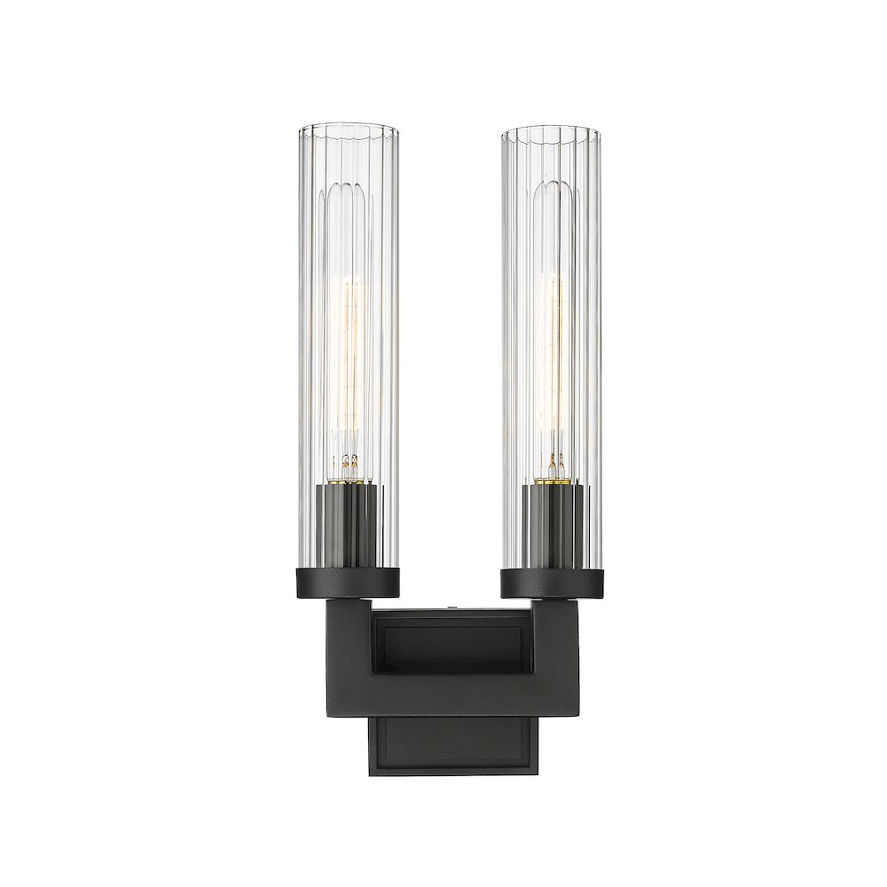 Z-Lite Beau 2 Light Wall Sconce in Bronze  Frame Finish. Picture 2