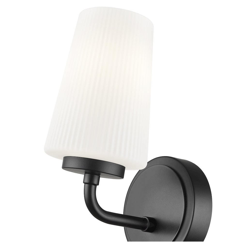 Z-Lite Montford 1 Light Wall Sconce in Matte Black color, Steel frame. Picture 4