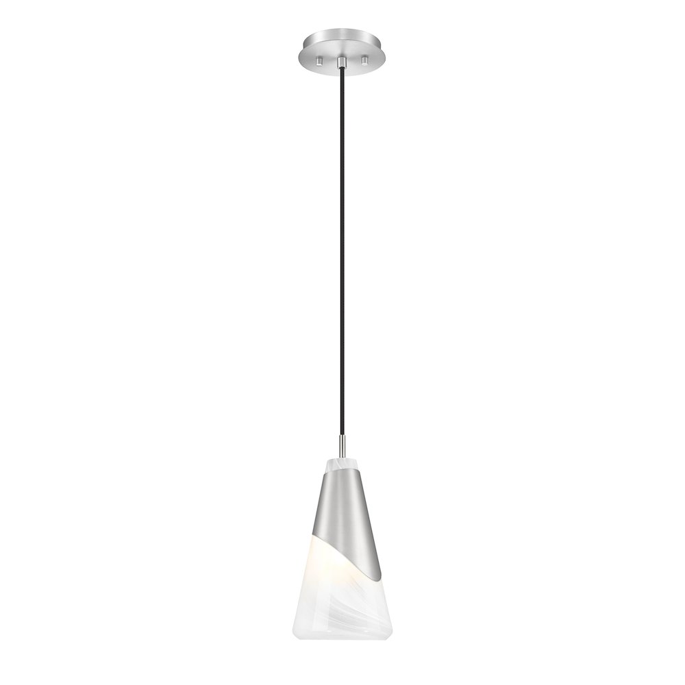 Z-Lite Aimie 1 Light Pendant, Brushed Nickel. Picture 1