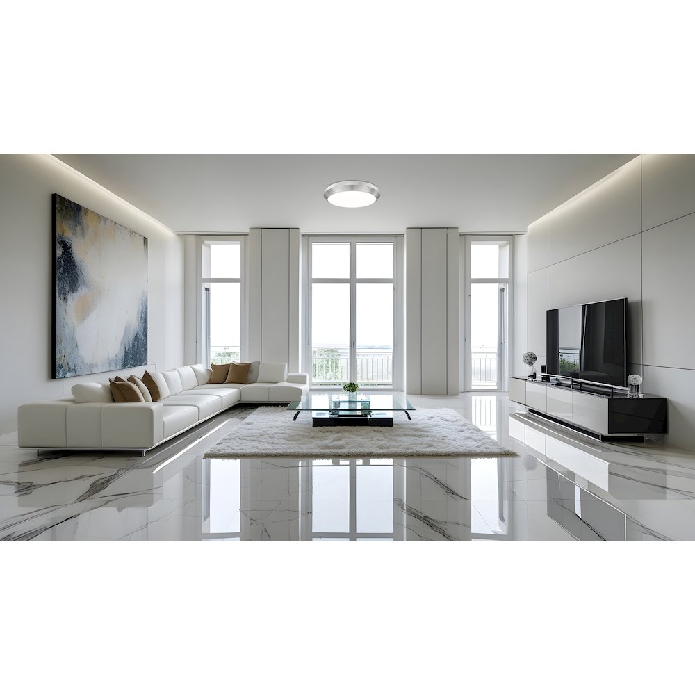 Z-Lite 1 Light Flush Mount, Brushed Nickel. Picture 6