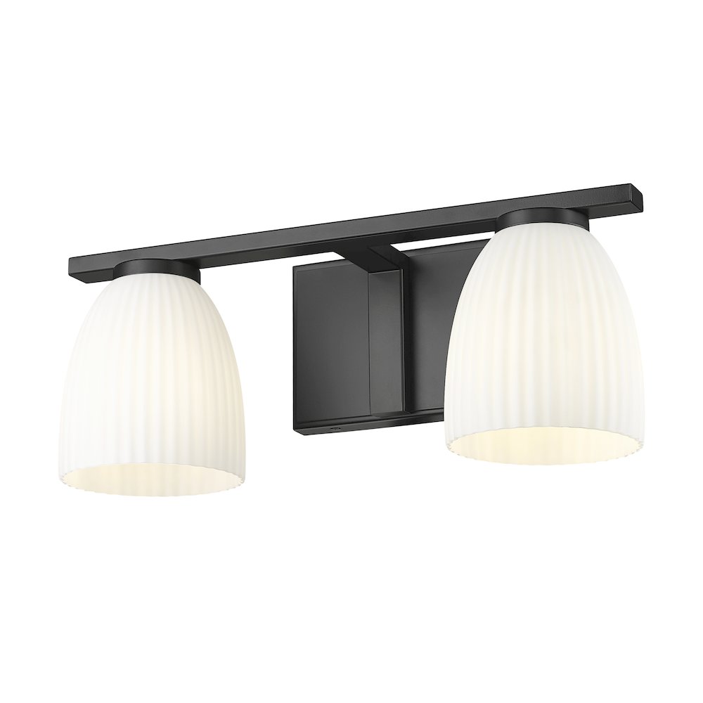 Z-Lite Naya 2 Light Vanity in Matte Black color, Steel frame. Picture 3