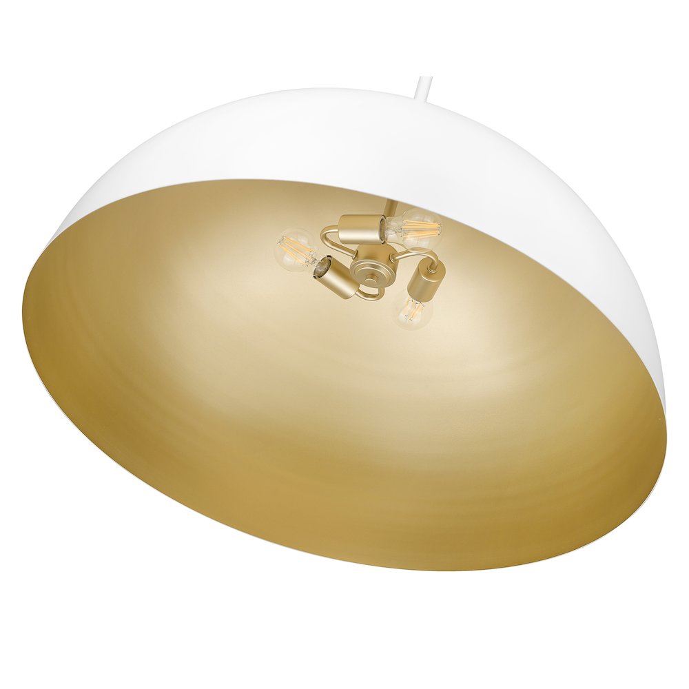 Z-Lite 3 Light Pendant, Matte White. Picture 4