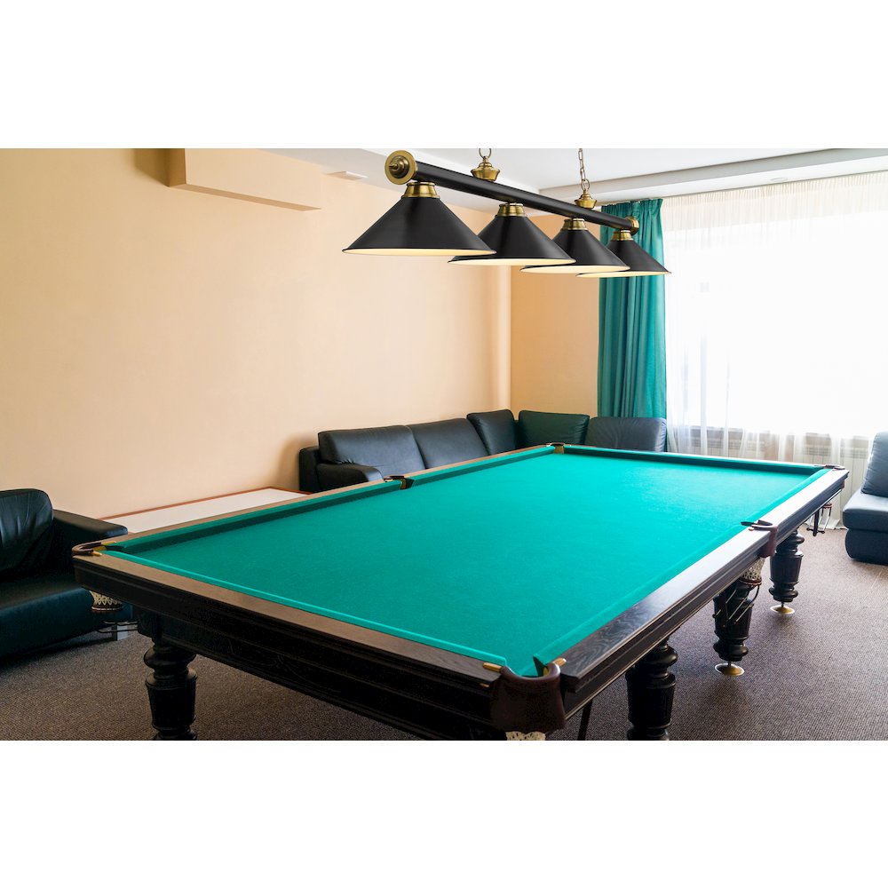 Z-Lite Cordon 4 Light Billiard, Steel Frame, Matte Black Shade Color. Picture 5