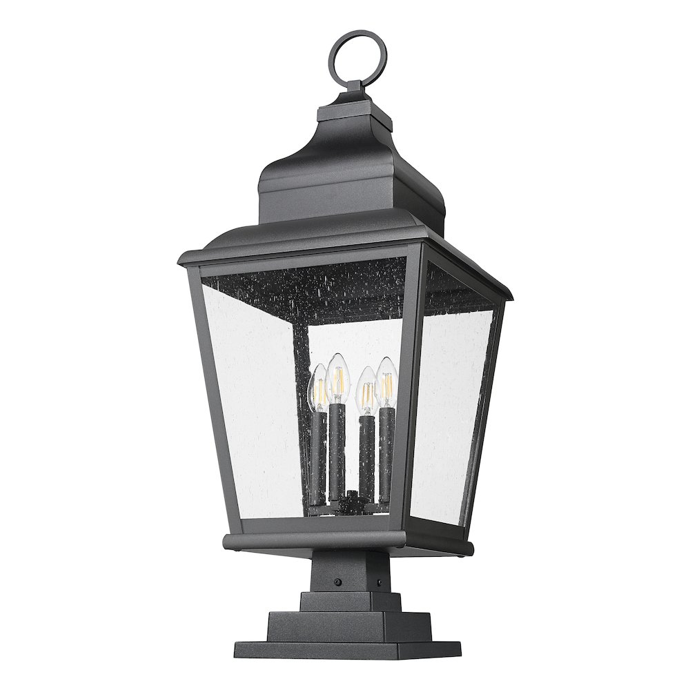 Z-Lite 4 Light Outdoor Pier Mounted Fixture, Sand Black. Picture 7