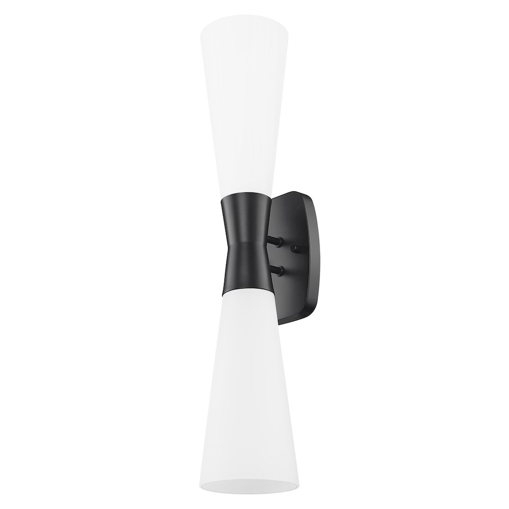 Z-Lite 2 Light Wall Sconce, Matte Black. Picture 7