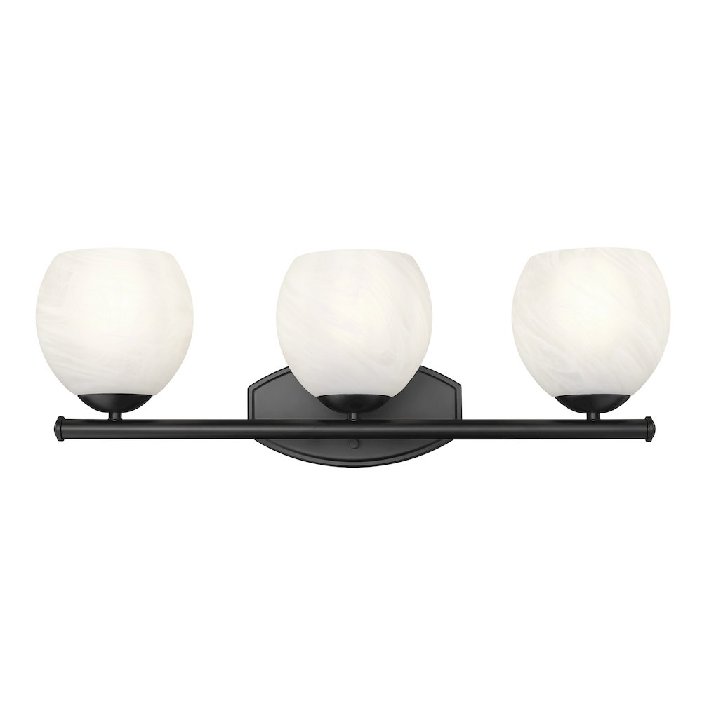 Z-Lite 3 Light Vanity, Matte Black. Picture 2