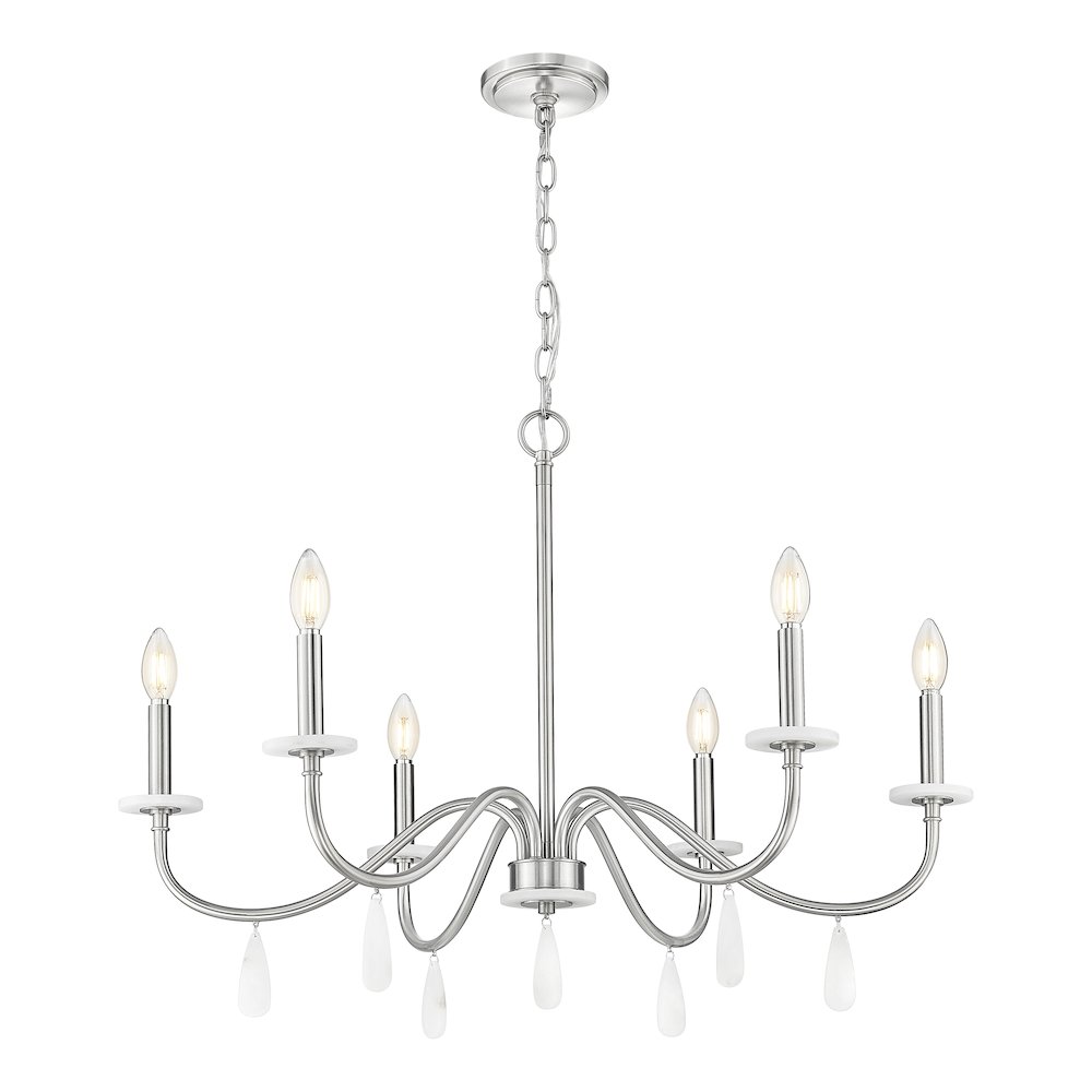 Z-Lite 6 Light Chandelier, Brushed Nickel. Picture 3